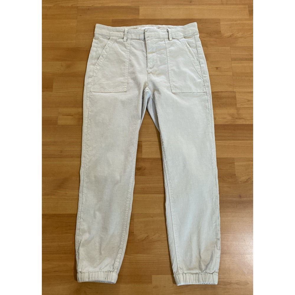 Frank & Eileen Jameson Utility Jogger Size 6 Cement Italian Linen Cotton Pants